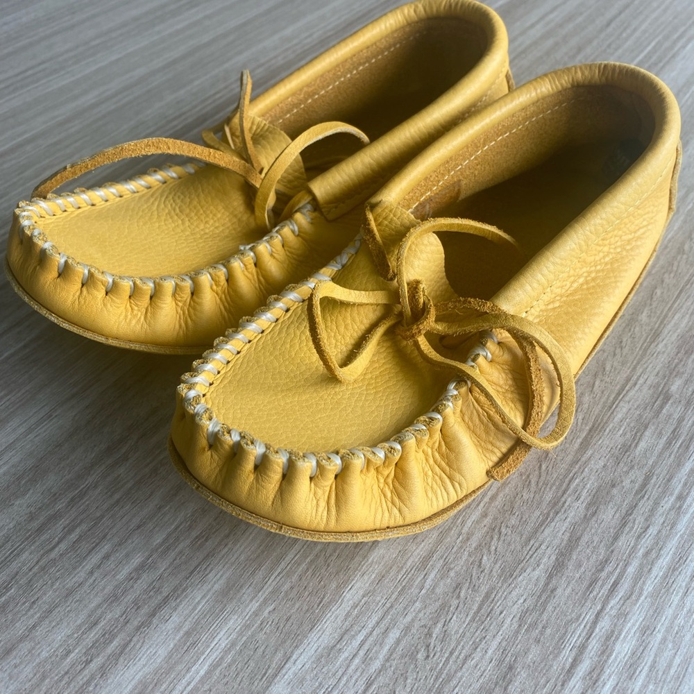 Yellow Moccasins with Soft Leather and Slip-On Design